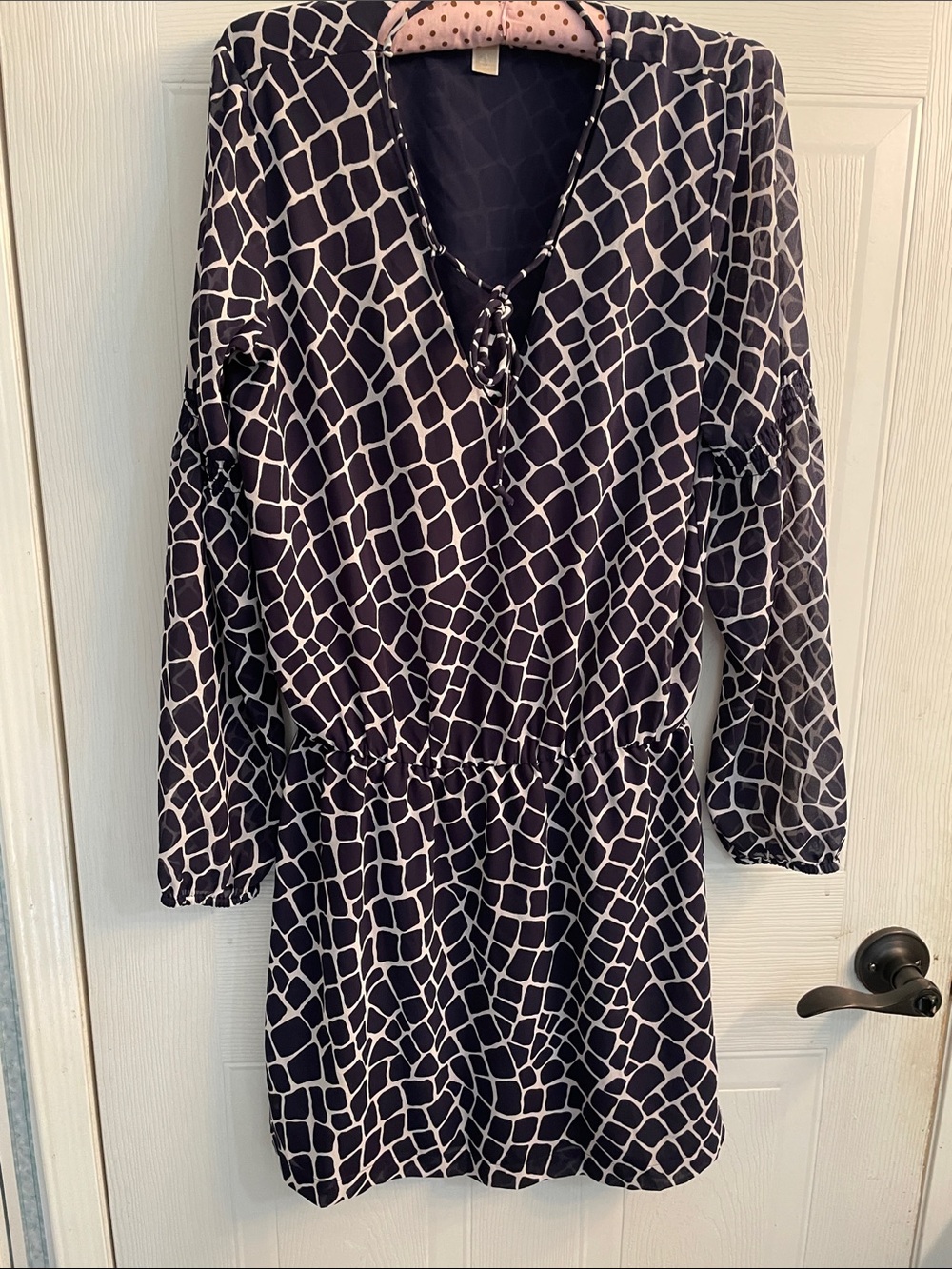 MICHAEL Michael Kors Navy and White Giraffe print Dress
